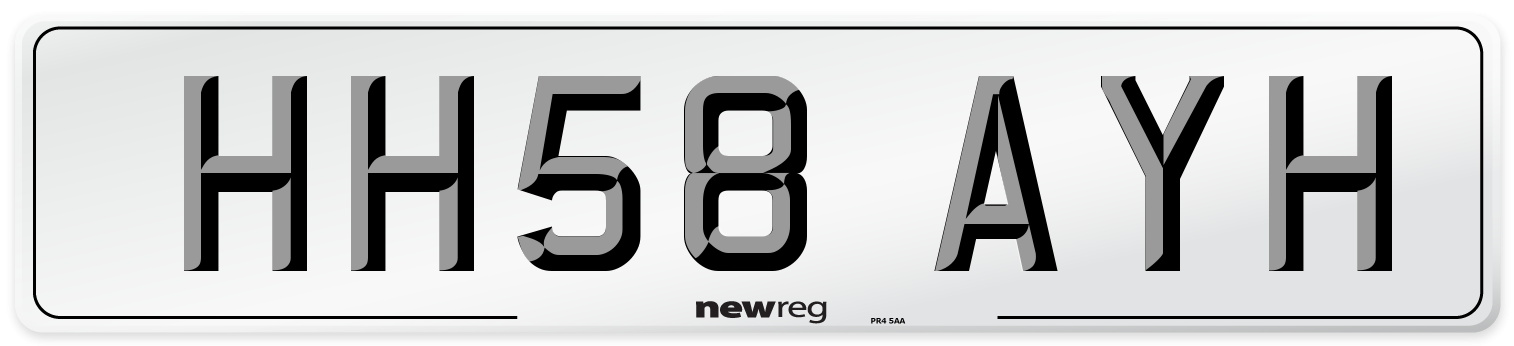 HH58 AYH Number Plate from New Reg